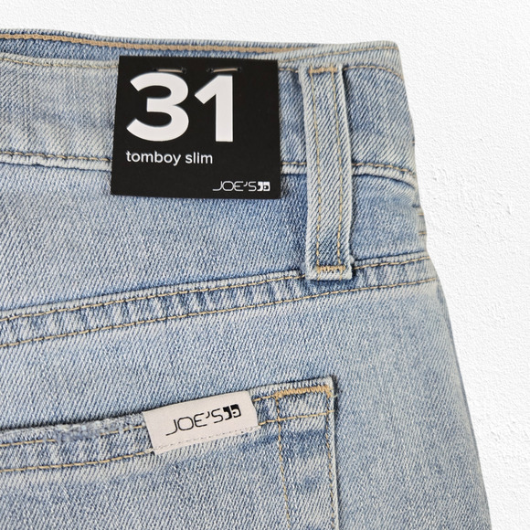 Joe's Jeans Light Wash Distressed Tomboy Slim Ankle Crop Straight Jeans Size 31 - Picture 12 of 13